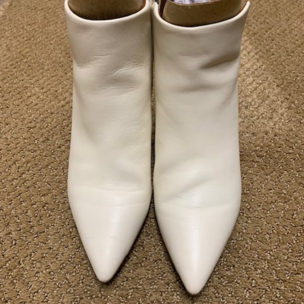 Franco Sarto Ivory Leather Booties